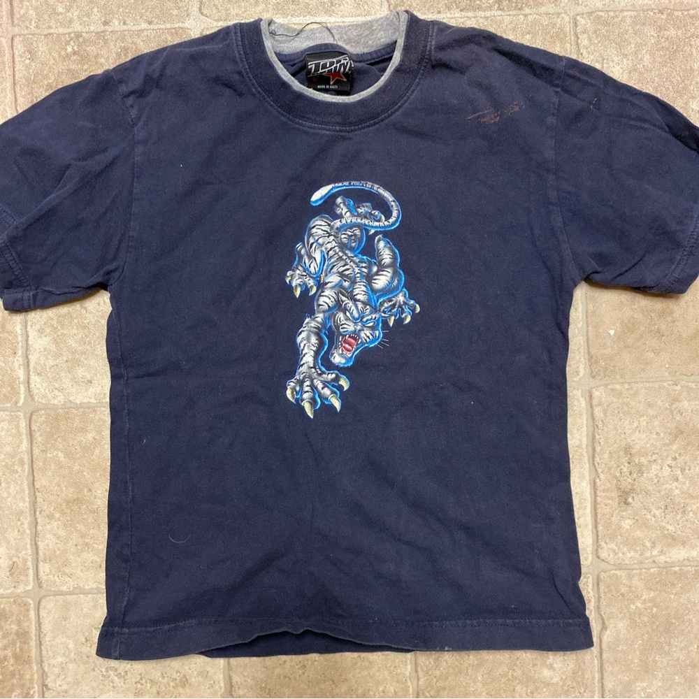 Top Heavy Tiger T-Shirt Boy’s S Blue Good Condition